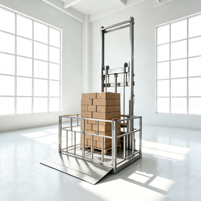 Single Guide Rail Stainless Steel Cargo Lift